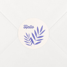 Stickers pour enveloppes naissance Feuillage crayonné bleu