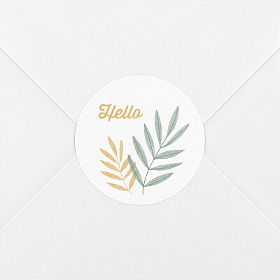 Stickers naissance orange feuillage crayonné jaune Stickers naissance orange feuillage crayonné jaune