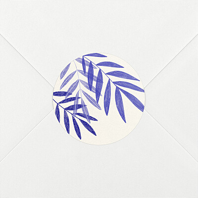 Stickers naissance garçon feuillage crayonné bleu Stickers naissance garçon feuillage crayonné bleu