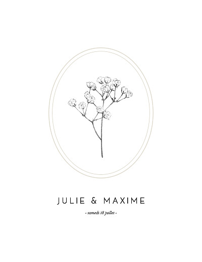 Faire-part de mariage Joli brin (portrait) beige finition Faire-part de mariage Joli brin (portrait) beige finition