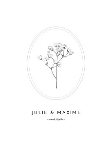Faire-part de mariage bleu joli brin (portrait) bleu Faire-part de mariage bleu joli brin (portrait) bleu