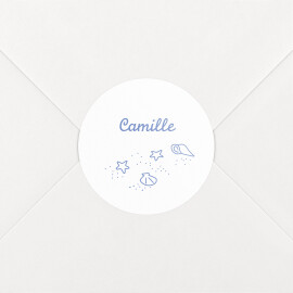Stickers pour enveloppes naissance Première vague bleu