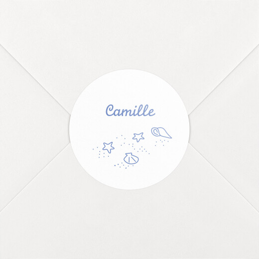 Stickers pour enveloppes naissance Première vague bleu - Vue 1