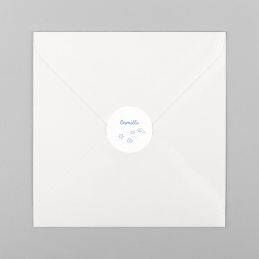 Stickers pour enveloppes naissance Première vague bleu - Vue 2