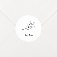 Stickers pour enveloppes naissance Petite gravure (branche) blanc