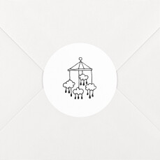 Stickers pour enveloppes naissance Petite gravure blanc Stickers pour enveloppes naissance Petite gravure blanc