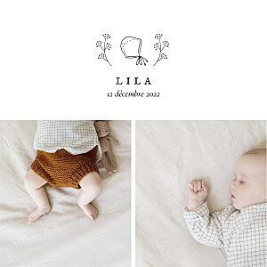 Faire-part de naissance motifs petite gravure (4 pages) blanc Faire-part de naissance motifs petite gravure (4 pages) blanc