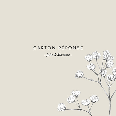 Carton réponse mariage Joli brin beige finition Carton réponse mariage Joli brin beige finition