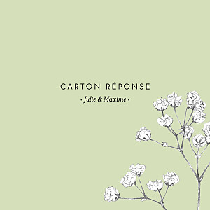 Carton réponse mariage vert joli brin vert Carton réponse mariage vert joli brin vert