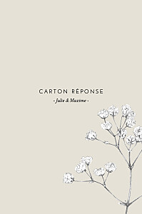 Carton réponse mariage joli brin (portrait) beige Carton réponse mariage joli brin (portrait) beige