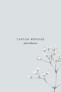 Carton réponse mariage bleu joli brin (portrait) bleu Carton réponse mariage bleu joli brin (portrait) bleu