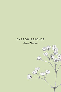 Carton réponse mariage vert joli brin (portrait) vert Carton réponse mariage vert joli brin (portrait) vert