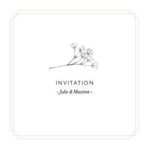 Carton d'invitation mariage Joli brin beige