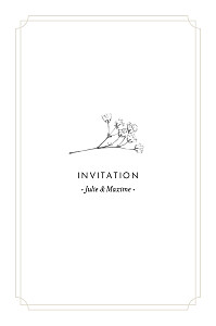 Carton d'invitation mariage joli brin (portrait) beige Carton d'invitation mariage joli brin (portrait) beige