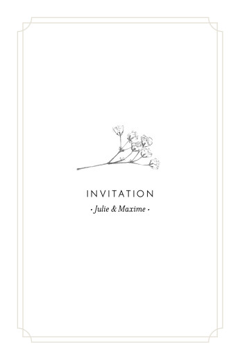 Carton d'invitation mariage Joli brin (portrait) beige - Recto Carton d'invitation mariage Joli brin (portrait) beige - Recto