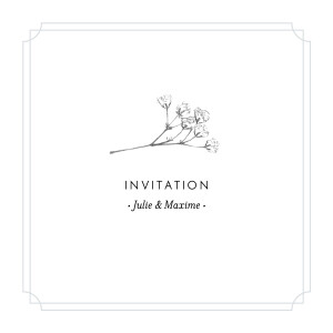 Carton d'invitation mariage Joli brin bleu