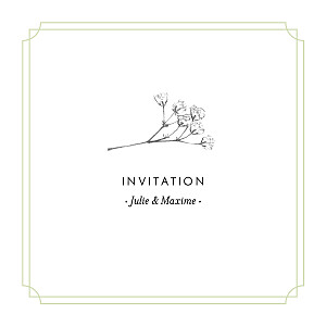 Carton d'invitation mariage vert joli brin vert Carton d'invitation mariage vert joli brin vert