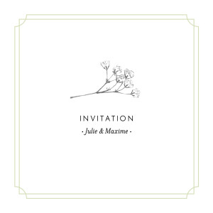 Carton d'invitation mariage Joli brin vert