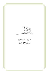 Carton d'invitation mariage vert joli brin (portrait) vert Carton d'invitation mariage vert joli brin (portrait) vert