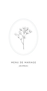 Menu de mariage Joli brin bleu Menu de mariage Joli brin bleu