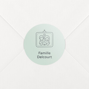 Stickers pour enveloppes naissance Mon histoire en pictos vert