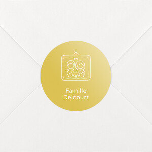 Stickers pour enveloppes naissance Mon histoire en pictos jaune Stickers pour enveloppes naissance Mon histoire en pictos jaune