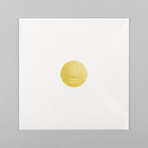 Stickers pour enveloppes naissance Mon histoire en pictos jaune - Vue 2