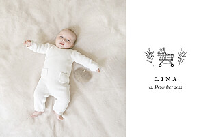 Faire-part de naissance petite gravure blanc Faire-part de naissance petite gravure blanc