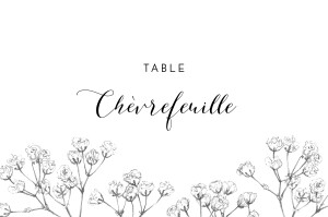 Marque-table mariage Joli brin bleu
