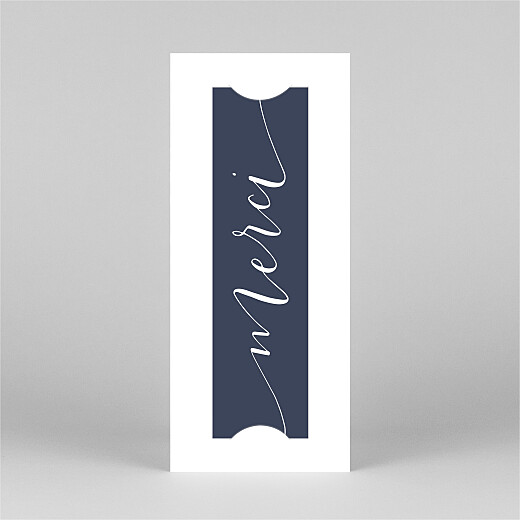 Carte de remerciement mariage Swing (marque-page) bleu marine - Vue 2 Carte de remerciement mariage Swing (marque-page) bleu marine - Vue 2
