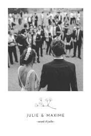 Carte de remerciement mariage Joli brin (portrait) beige