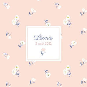 Faire-part de naissance bikini sous la pluie blossom (triptyque) rose Faire-part de naissance bikini sous la pluie blossom (triptyque) rose
