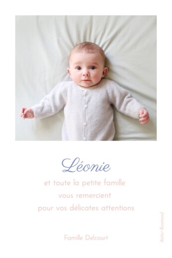 Carte de remerciement Blossom Rose - Verso Carte de remerciement Blossom Rose - Verso