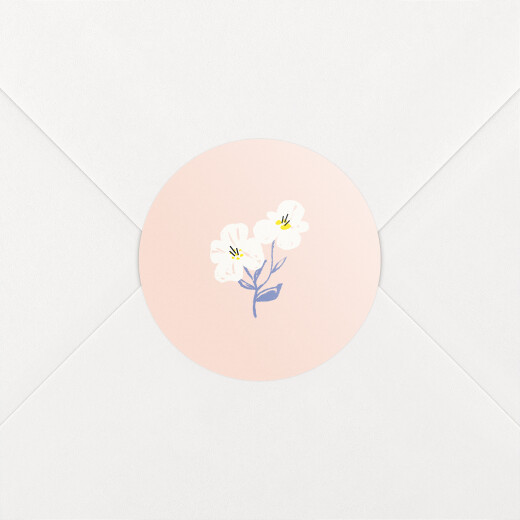Stickers pour enveloppes naissance Blossom rose - Vue 1