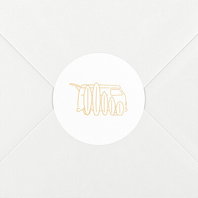 Stickers pour enveloppes naissance orange première vague mangue Stickers pour enveloppes naissance orange première vague mangue