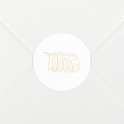Stickers pour enveloppes naissance Première vague mangue - Vue 1