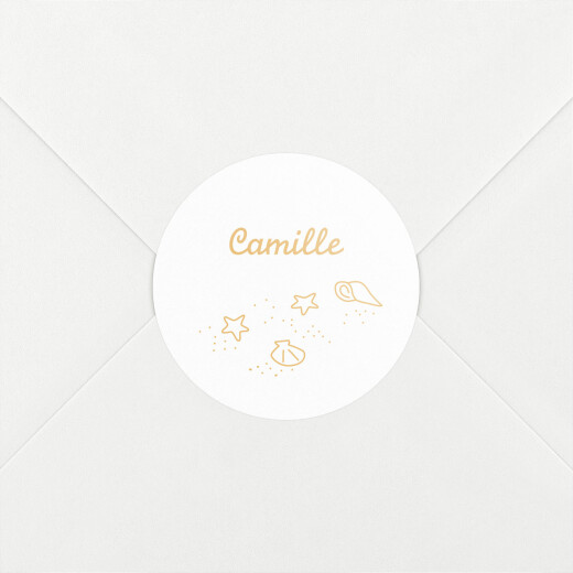 Stickers pour enveloppes naissance Première vague mangue - Vue 1