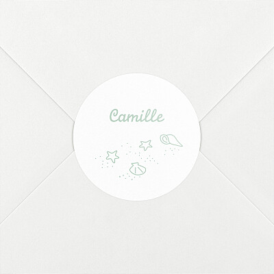 Stickers pour enveloppes naissance vert première vague vert Stickers pour enveloppes naissance vert première vague vert