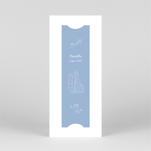 Faire-part de naissance Première vague (marque-page) 2 enfants bleu - Vue 2 Faire-part de naissance Première vague (marque-page) 2 enfants bleu - Vue 2