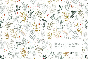 Carte de voeux classique liberty feuillage or Carte de voeux classique liberty feuillage or