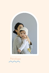 Faire-part de naissance vaguelette poudre Faire-part de naissance vaguelette poudre