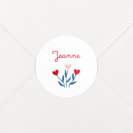 Stickers pour enveloppes naissance Flœurs rouge