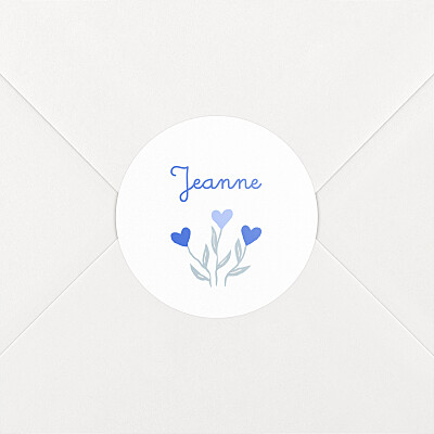 Stickers pour enveloppes naissance bleu flœurs bleu Stickers pour enveloppes naissance bleu flœurs bleu