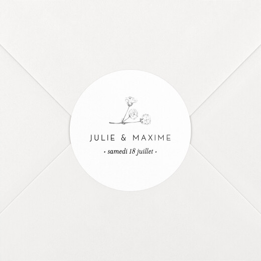 Stickers pour enveloppes mariage Joli brin blanc - Vue 1