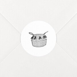 Stickers pour enveloppes naissance Berceau fleuri 1