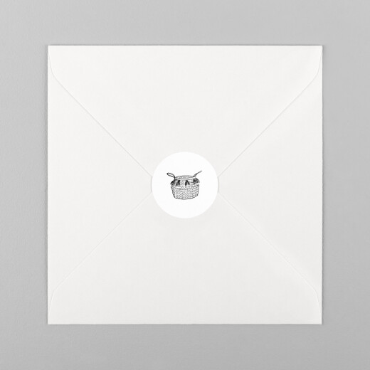 Stickers pour enveloppes naissance Berceau fleuri 1 - Vue 2