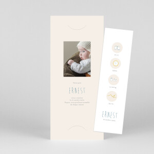 Faire-part de naissance Ton petit univers (marque-page) couleur