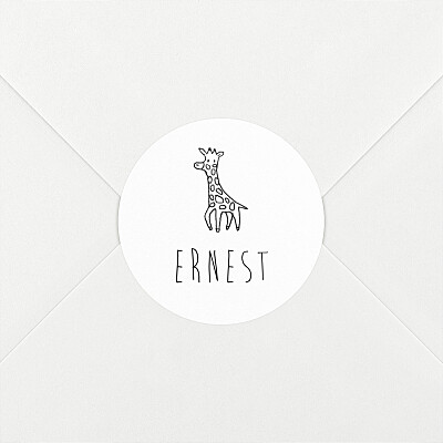 Stickers pour enveloppes naissance tomoë ton petit univers noir et blanc Stickers pour enveloppes naissance tomoë ton petit univers noir et blanc