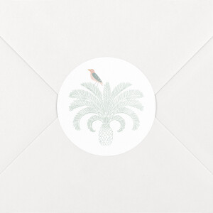 Stickers pour enveloppes naissance Oiseaux de paradis vert