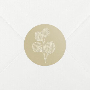 Stickers pour enveloppes naissance Envolée d'eucalyptus beige